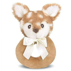 Bearington Collection Baby Lil' Willow Plush Stuffed Animal Fawn Soft Ring Rattle, 5.5 inch- Unisex Bearington Collection