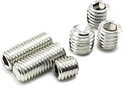 30 Pcs M4x30mm Metric 304 Stainless Steel Hex Socket Set Flat Point Grub Screws Silver Tone for Towel Rack Door Knob （M4x30mm） WGP