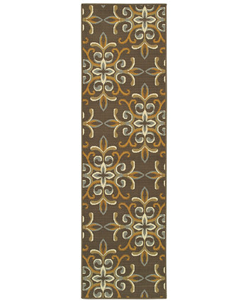 ЗАКРЫТИЕ! Bali 8990H Серый/Золотой коврик размером 7 футов 10 дюймов x 7 футов 10 дюймов для внутреннего и наружного использования. Oriental Weavers