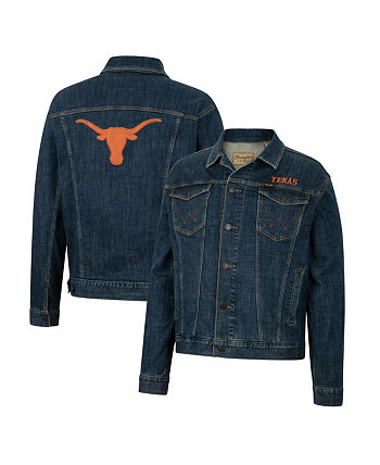 Мужская джинсовая куртка на пуговицах в стиле ретро x Wrangler Navy Texas Longhorns Colosseum
