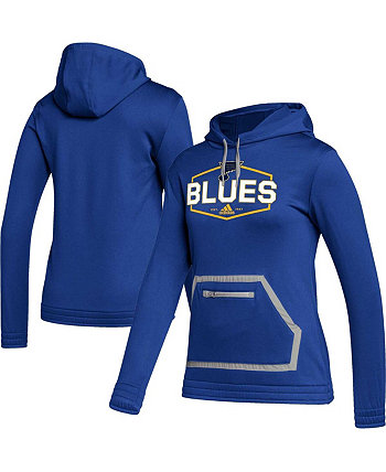 Женский синий пуловер с капюшоном St. Louis Blues Team Adidas
