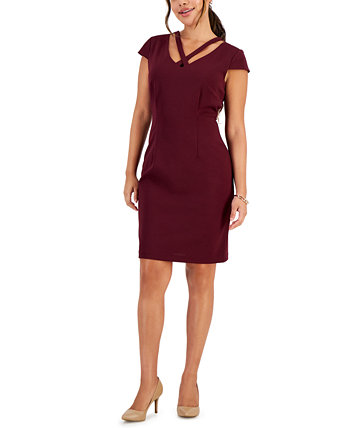 Petite Criss-Cross Neck Above-The-Knee Dress Connected