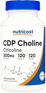 Nutricost CDP Choline (Citicoline) 300mg, 120 Vegetarian Capsules - Non-GMO, Vegetarian Friendly, Gluten Free Nutricost