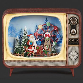 Roman Lighted TV with Ferris Wheel Holiday Table Decor Roman