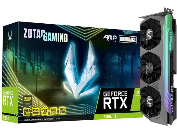 Игровая видеокарта ZOTAC GAMING GeForce RTX 3080 Ti AMP Holo, 12 ГБ GDDR6X, 384-бит, 19 Гбит/с, PCIE 4.0, HoloBlack, улучшенное охлаждение IceStorm 2.0, RGB-подсветка SPECTRA 2.0 ZOTAC