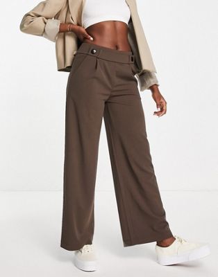 Шоколадные широкие штаны JDY с пуговицами - часть комплекта JDY