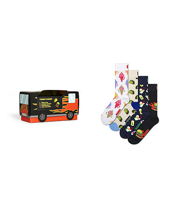 4-Pack Food and Truck Socks Gift Set Happy Socks