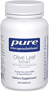 Pure Encapsulations Olive Leaf Extract | Hypoallergenic Supplement Supports Immune System and Healthy Intestinal Environment | 60 Capsules Pure Encapsulations