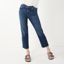 Женские прямые укороченные джинсы Sonoma Goods For Life® с высокой талией и прямыми штанинами Sonoma Goods For Life