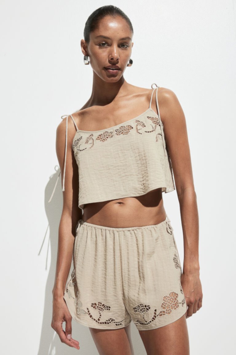 Beach Top with Eyelet Embroidery H&M