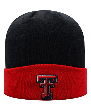 Мужская черно-красная двухцветная вязаная шапка с манжетами Texas Tech Red Raiders Core Top of the World