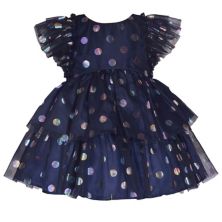Сетчатое платье в горошек Bonnie Jean для маленьких девочек и маленьких девочек Bonnie Jean
