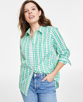 Women's Collared Button-Down Shirt, XXS-4X, Created for Macy’s On 34th