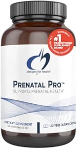 Designs for Health Prenatal Pro Methylated Multivitamin for Women - Prenatal Vitamins with Iron, A, D, E + Vitamin K with Methylated Folate, Calcium Magnesium Zinc for Nursing + Postpartum (120 Caps) Designs for Health