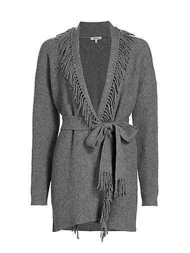 Cora Rib-Knit Fringe Cardigan Splendid