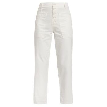 Tammy High-Rise Cotton Twill Convertible Trousers Pistola