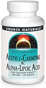 Source Naturals Acetyl L-Carnitine & Alpha-Lipoic Acid, for Cellular Vitality*, 650mg - 60 Tablets (Таблетки) Source Naturals