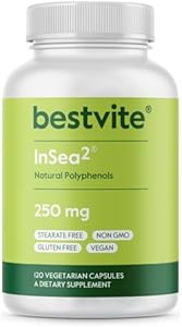 BESTVITE InSea2 250mg (120 Vegetarian Capsules) - Clinically Researched Blend of Kelp & Bladderwrack - No Stearates - Vegan - Non GMO - Gluten Free Bestvite