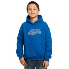 Guitar Head - Boy's Word Art Hooded Sweatshirt LA Pop Art
