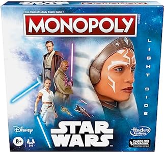 Monopoly Hasbro Gaming Star Wars Light Side Edition Board Game for Families and Kids Ages 8 and Up, Star Wars Jedi Game for 2-6 Players Hasbro Gaming