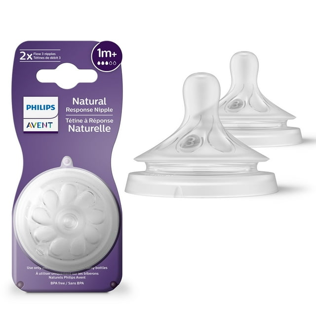 Philips Avent Natural Response Nipple Flow 3, 1M+, 2pk, SCY963/02 Avent