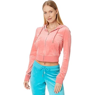 Классическое худи Juicy Couture с короной и застежкой-молнией, 95% полиэстер, 5% спандекс Juicy Couture