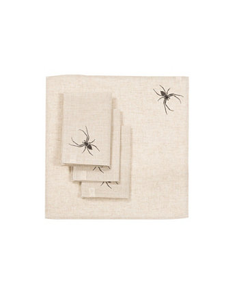 Салфетки с жуткими пауками на Хэллоуин - набор из 4 шт. Manor Luxe