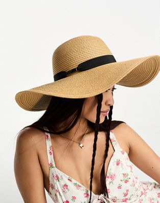 Соломенная шляпа от солнца Boardmans с контрастной отделкой Boardmans