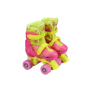 Barbie 2-in-1 Roller and Inline Adjustable Roller Skates for Kids, Sizes 3-6, Pink Barbie