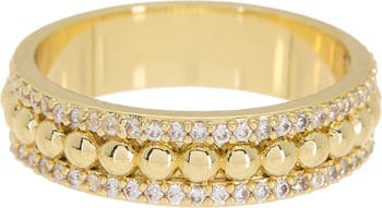 Текстурированное кольцо с кристаллами паве Covet