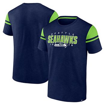 Men's Fanatics College Navy Seattle Seahawks Old School Play Slub T-Shirt Fanatics Brands - White Label