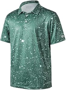 Мужская Поло рубашка Ephemoca Golf Shirts Dry Fit Performance Short Sleeve Print Ephemoca