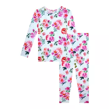 Для маленьких девочек &amp; Пижамный комплект из двух предметов с длинными рукавами для маленьких девочек Karina Posh Peanut