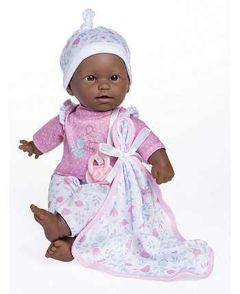 Афроамериканская мини-кукла La Baby с мягким телом, 11 дюймов, с одеялом и набором сосок JC Toys