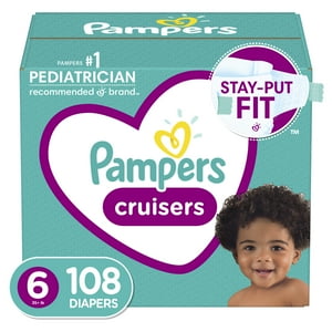 Pampers Cruisers Active Fit Taped Diapers, Size 6, 108 ct Pampers