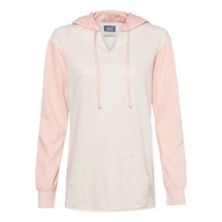 MV Sport Womens French Terry Hooded Pullover with Colorblocked Sleeves MV Sport