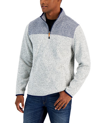 Мужской свитер с молнией на четверть с цветными блоками, созданный для Macy's Club Room