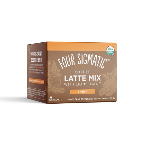 Смесь латте для органического кофе Four Sigmatic с Lion's Made -- 10 пакетиков Four Sigmatic