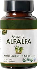 Alfalfa 120 Tablets (Таблетки) | Medicago Sativa (Alfalfa) | Organic and Natural | Superfood Supplement with Vitamins and Minerals | Vegan and USDA Certified 120tab ORGANIC SPREE