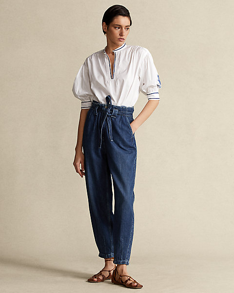 Джинсовые брюки с поясом Ralph Lauren