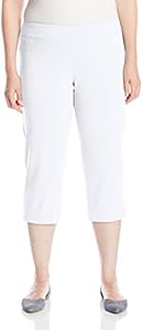 SLIM-SATION Women's Plus Size Wide Band Pull-on Straight Capri with Tummy Control SLIM-SATION