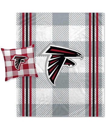 Комбинированный комплект из одеяла и подушек в серую клетку Atlanta Falcons Pegasus Home Fashions