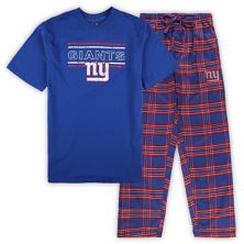 Men's Concepts Sport Royal/Red New York Giants Big & Tall Flannel Sleep Set Unbranded