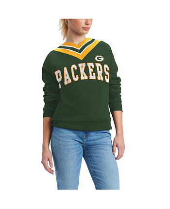Женский зеленый пуловер с v-образным вырезом Green Bay Packers Heidi Tommy Hilfiger
