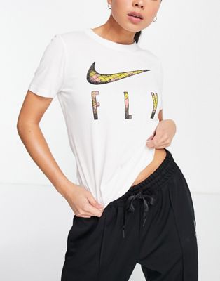 Nike Basketball Dri-FIT Swoosh Fly logo t-shirt in white Nike Basketball