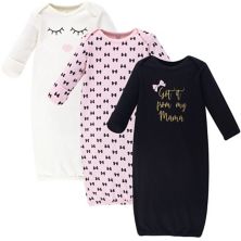 Baby Girl Cotton Long-Sleeve Gowns 3pk, Mama Little Treasure