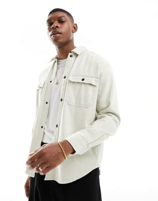 ONLY & SONS double pocket shirt in beige Only & Sons