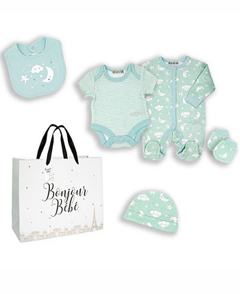 Подарок Celestial Layette для мальчиков и девочек в сетчатом мешочке, набор из 5 предметов Rock-A-Bye Baby Boutique