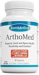 EuroMedica ArthoMed - 60 Capsules (Капсулы) - Clinically Studied Boswellia & Curcumin, Devil’s Claw - Joint & Spine Health, Cartilage Formation, Flexibility, Comfort - 30 Servings (Порции) Euromedica