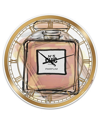 Большие модные настенные часы Chic Nr 5 Paris Parfum V - 36 "x 28" x 1 " Designart